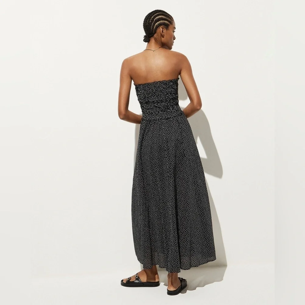 J Crew Smocked maxi dress in cotton voile dot print CQ068